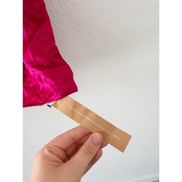 NWT Reformation Fonda Silk Satin Mini Dress in Rhubarb Size 2 - Picture 6 of 7